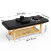 80 Inches Wide - Quality Leather Beauty Spa Furniture Massage Table Bed Wooden Facial Bed Wooden Beauty Bed - Black